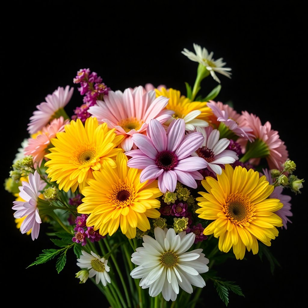 Professional studio photo of a seasonal flower mix named 